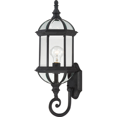 Nuvo Lighting 60/4973  Boxwood - 1 Light 22" Outdoor Wall with Clear Beveled Glass in Textured Black Finish